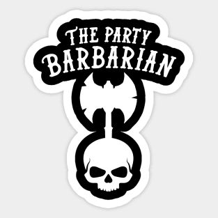 Barbarian Dungeons and Dragons Team Party Sticker